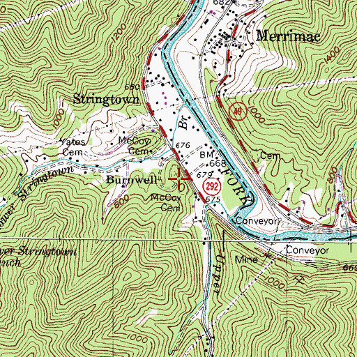 Topographic Map of McCoy Cemetery, KY