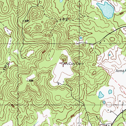 Topographic Map of McCoy Cemetery, KY
