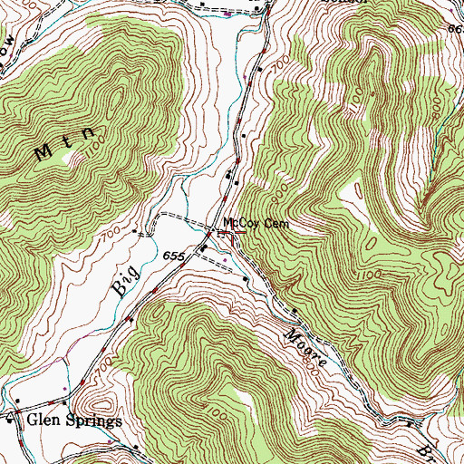 Topographic Map of McCoy Cemetery, KY