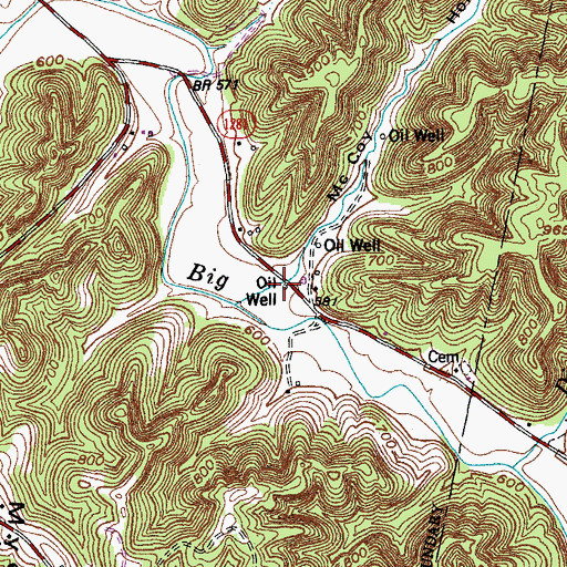 Topographic Map of McCoy Hollow, KY