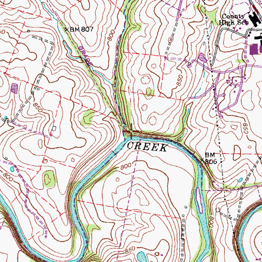 Topographic Map of McCracken Creek, KY
