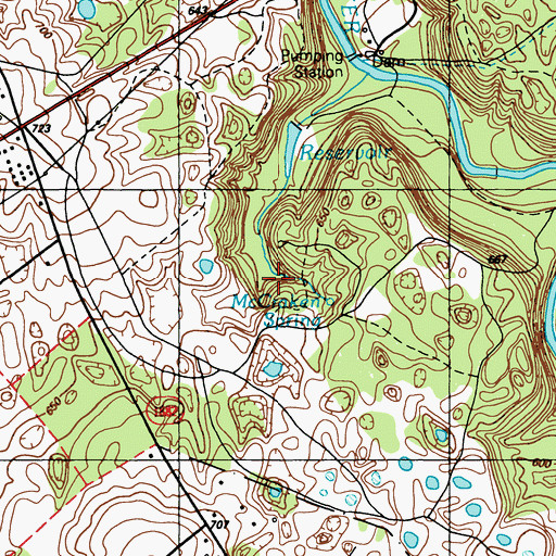 Topographic Map of McCraken Spring, KY