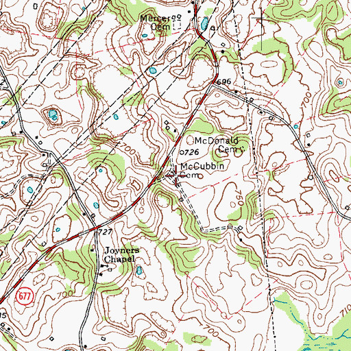 Topographic Map of McCubbin Cemetery, KY