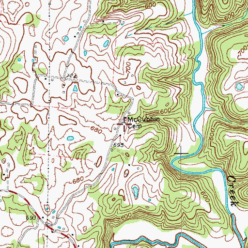 Topographic Map of McCubbin Cemetery, KY