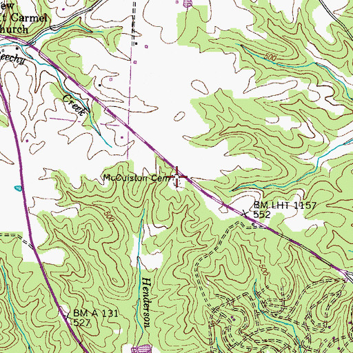 Topographic Map of McCuiston Cemetery, KY