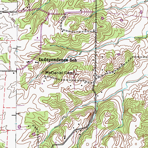 Topographic Map of McDaniel Cemetery, KY