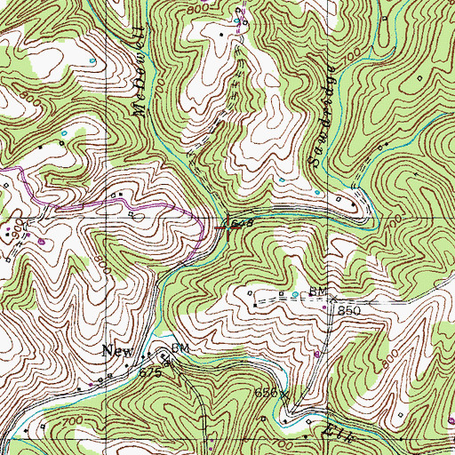 Topographic Map of McDowell Branch, KY