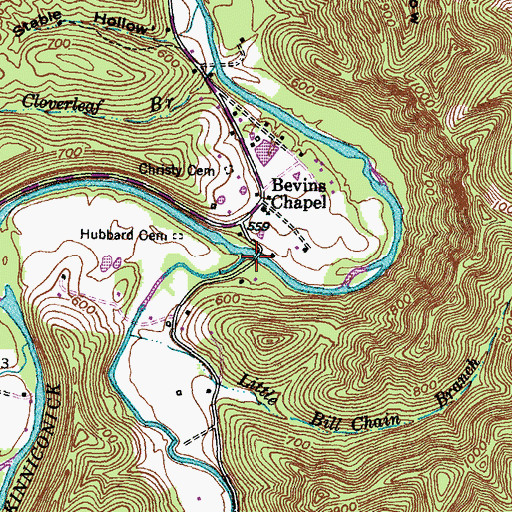 Topographic Map of McDowell Creek, KY