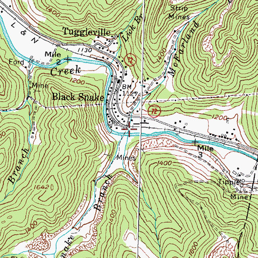 Topographic Map of McFarland Branch, KY