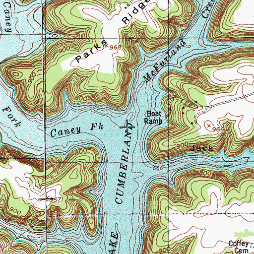 Topographic Map of McFarland Creek, KY