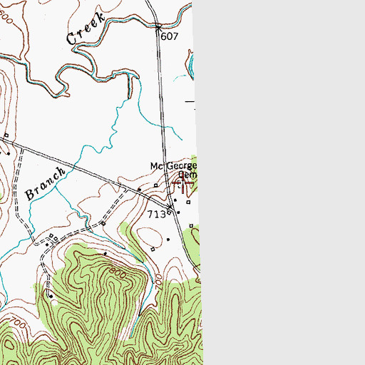 Topographic Map of McGeorge Cemetery, KY