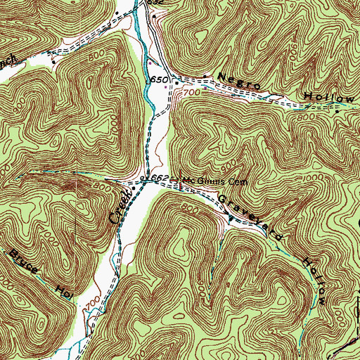 Topographic Map of McGinnis Cemetery, KY