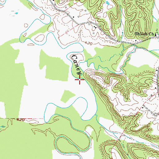 Topographic Map of McGrady Creek, KY