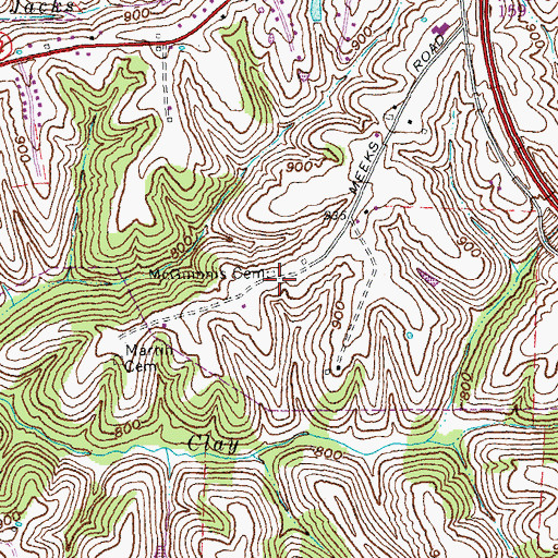 Topographic Map of McGuinnis Cemetery, KY