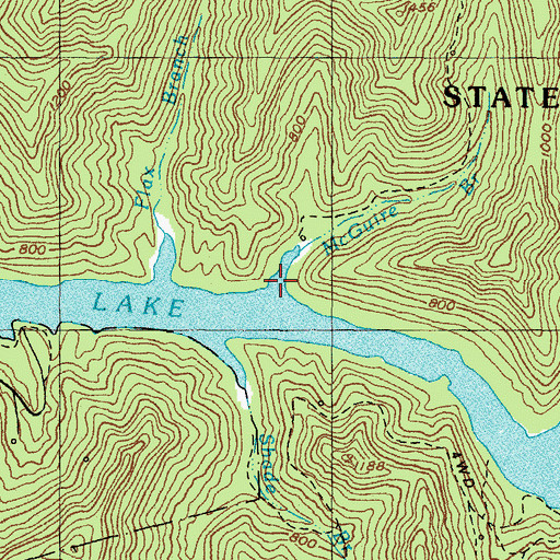 Topographic Map of McGuire Branch, KY
