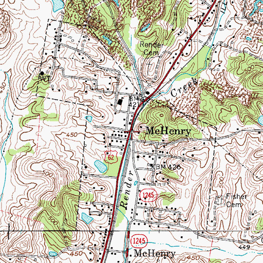 Topographic Map of McHenry, KY