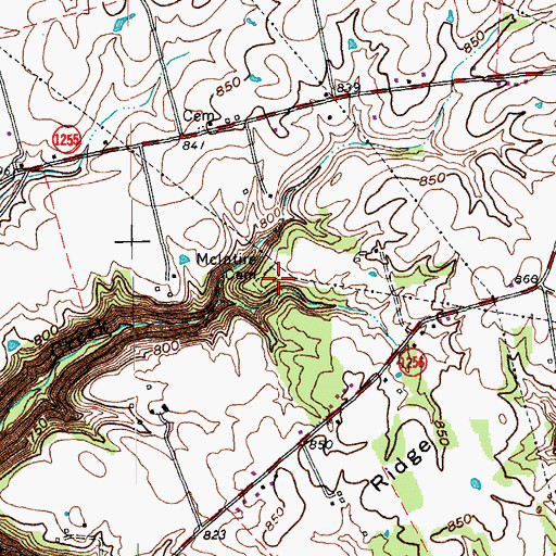 Topographic Map of McIntire Cemetery, KY