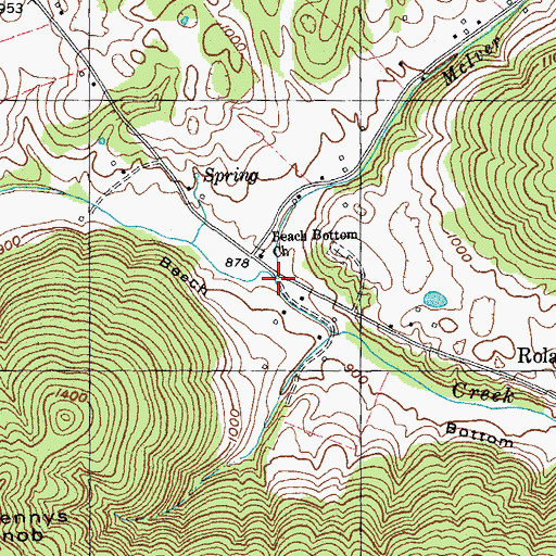 Topographic Map of McIver Creek, KY