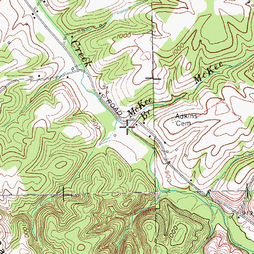 Topographic Map of McKee Branch, KY