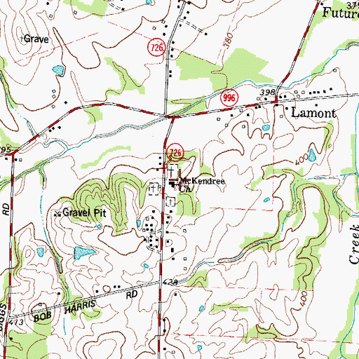 Topographic Map of McKendree Church, KY