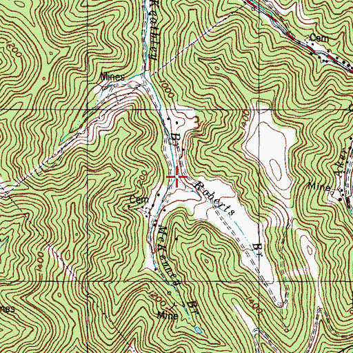 Topographic Map of McKenney Branch, KY