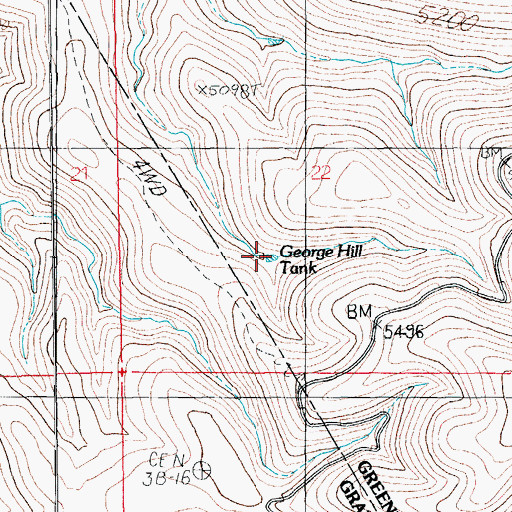 Topographic Map of George Hill Tank, AZ