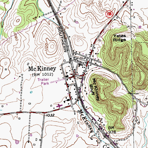 Topographic Map of McKinney, KY