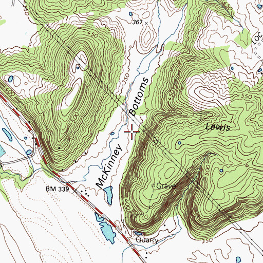 Topographic Map of McKinney Bottoms, KY