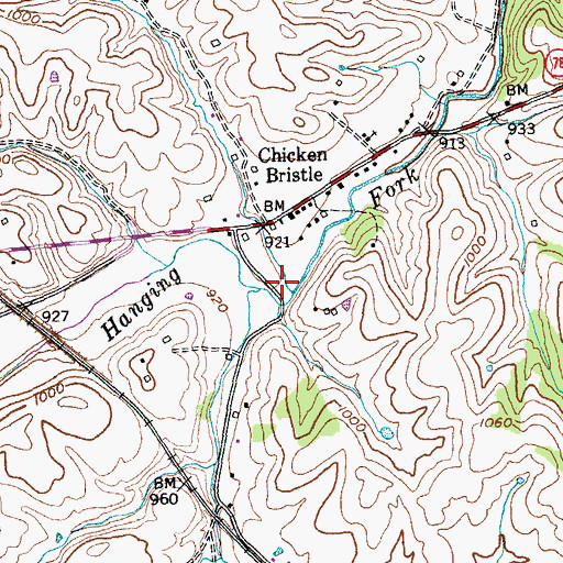 Topographic Map of McKinney Branch, KY