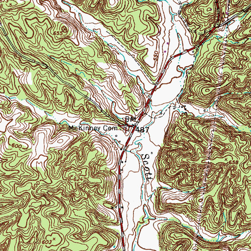 Topographic Map of McKinney Cemetery, KY