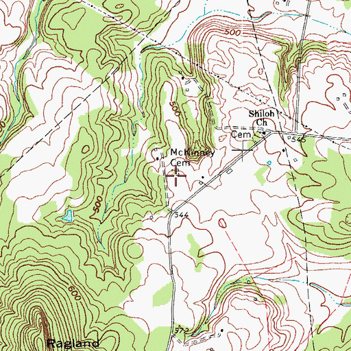 Topographic Map of McKinney Cemetery, KY