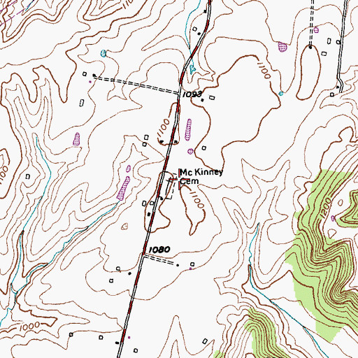 Topographic Map of McKinney Cemetery, KY