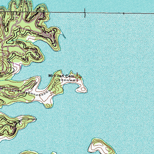 Topographic Map of McLoad Cemetery, KY