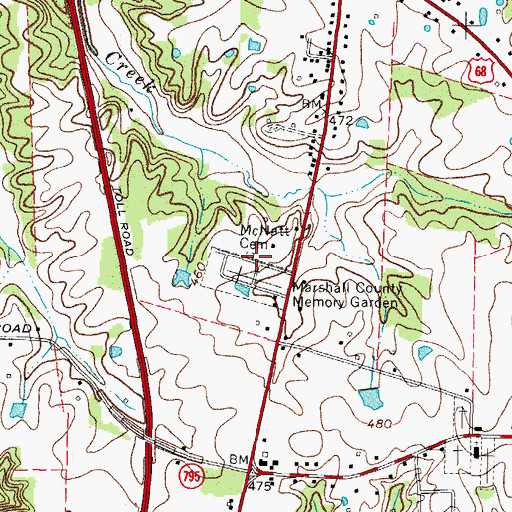 Topographic Map of McNatt Cemetery, KY