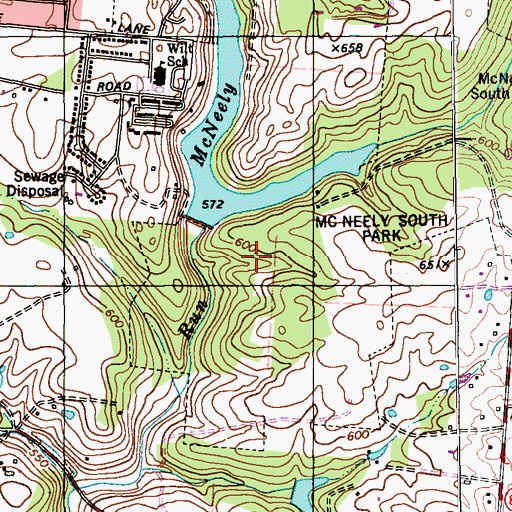 Topographic Map of McNeely Lake Park, KY