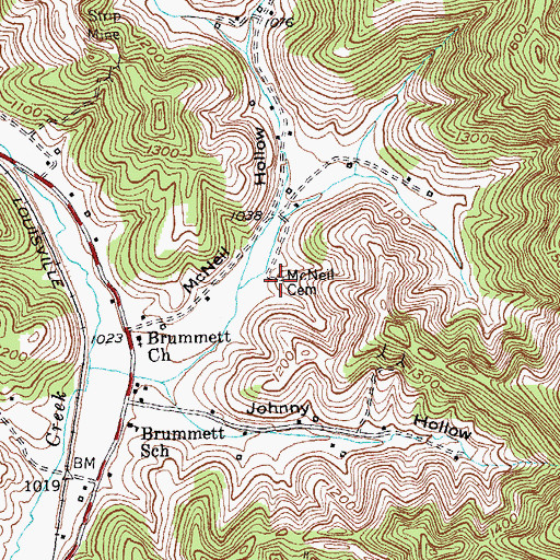Topographic Map of McNeil Cemetery, KY