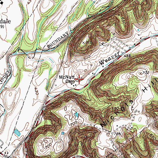 Topographic Map of McNutt Cemetery, KY