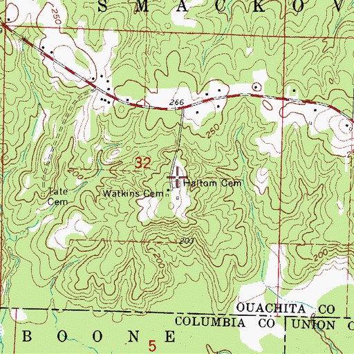 Topographic Map of Haltom Cemetery, AR