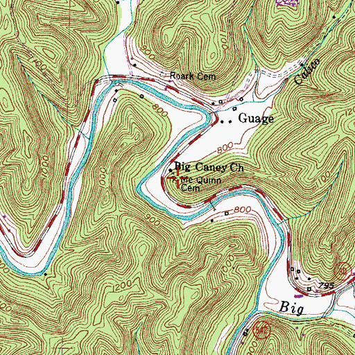 Topographic Map of McQuinn Cemetery, KY