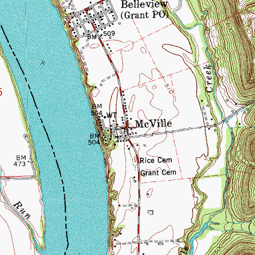 Topographic Map of McVille, KY