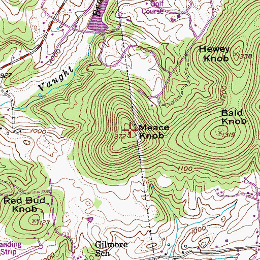 Topographic Map of Meace Knob, KY
