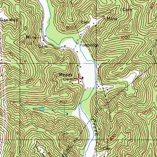 Topographic Map of Meade Cemetery, KY
