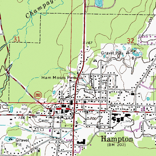 Topographic Map of Ham Moses Park, AR