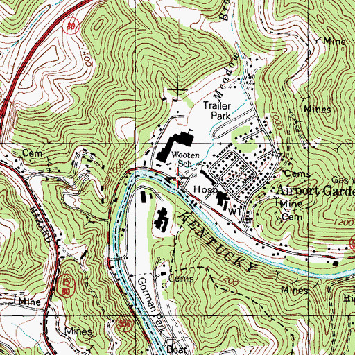 Topographic Map of Meadow Branch, KY