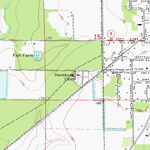 Topographic Map of Hamburg Cemetery, AR