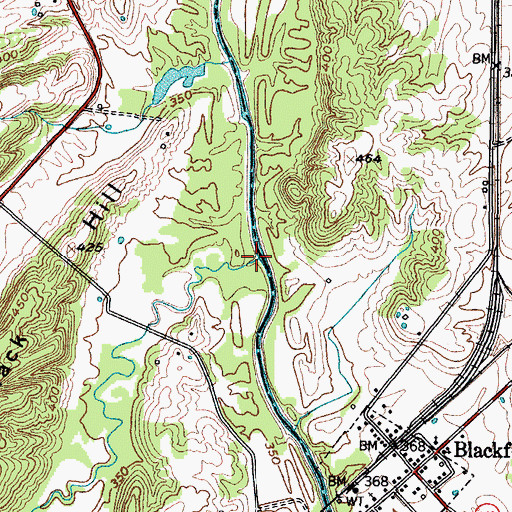 Topographic Map of Meadow Creek, KY