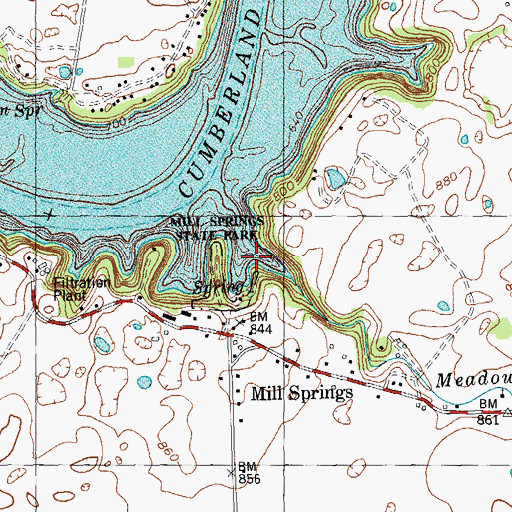 Topographic Map of Meadow Creek, KY