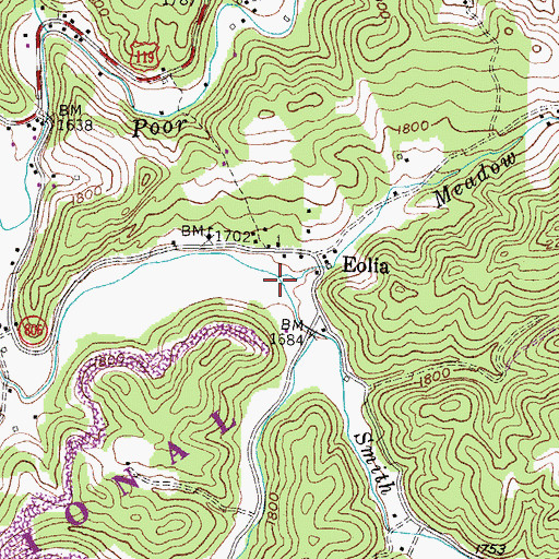 Topographic Map of Meadow Fork, KY