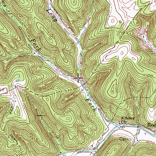 Topographic Map of Meadows Fork, KY