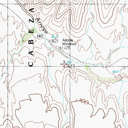 Topographic Map of Adobe Windmill, AZ